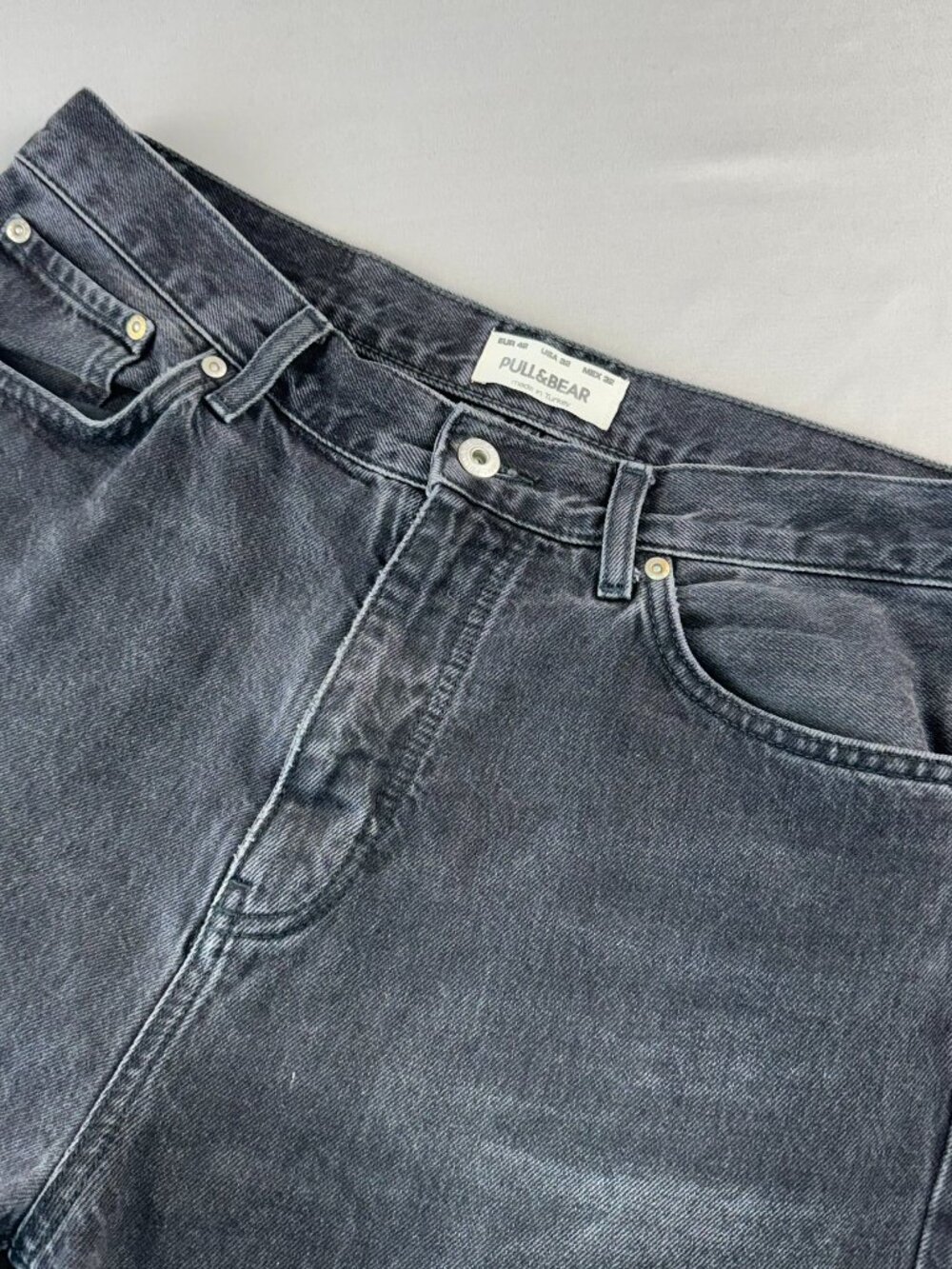 Pull & Bear Men's 32 Black Denim Casual Streetwear Rock Classic Goth Punk Basic